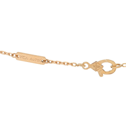 Van Cleef & Arpels 18k Yellow Gold Mother of Pearl Lucky Alhambra Butterfly Pendant Necklace 3 of 4