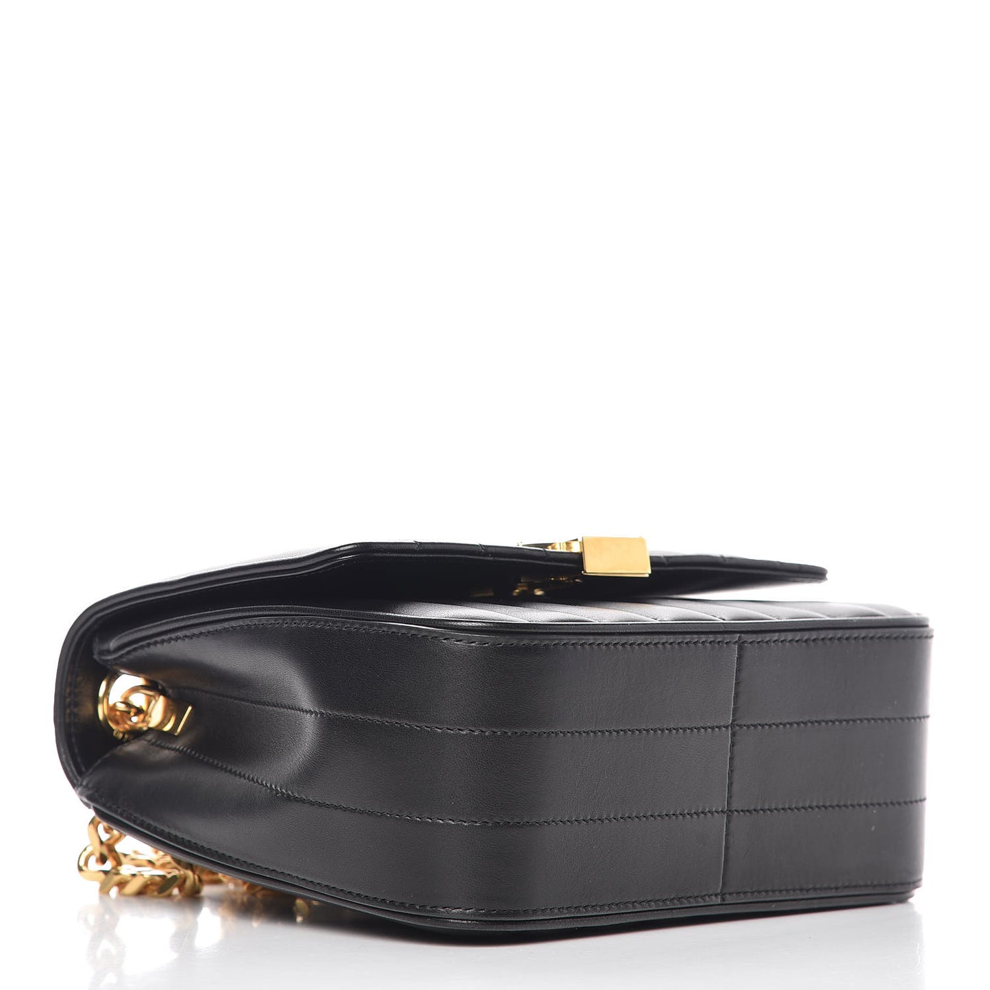 Lambskin Matelasse Monogram Medium Vicky Chain Bag Black