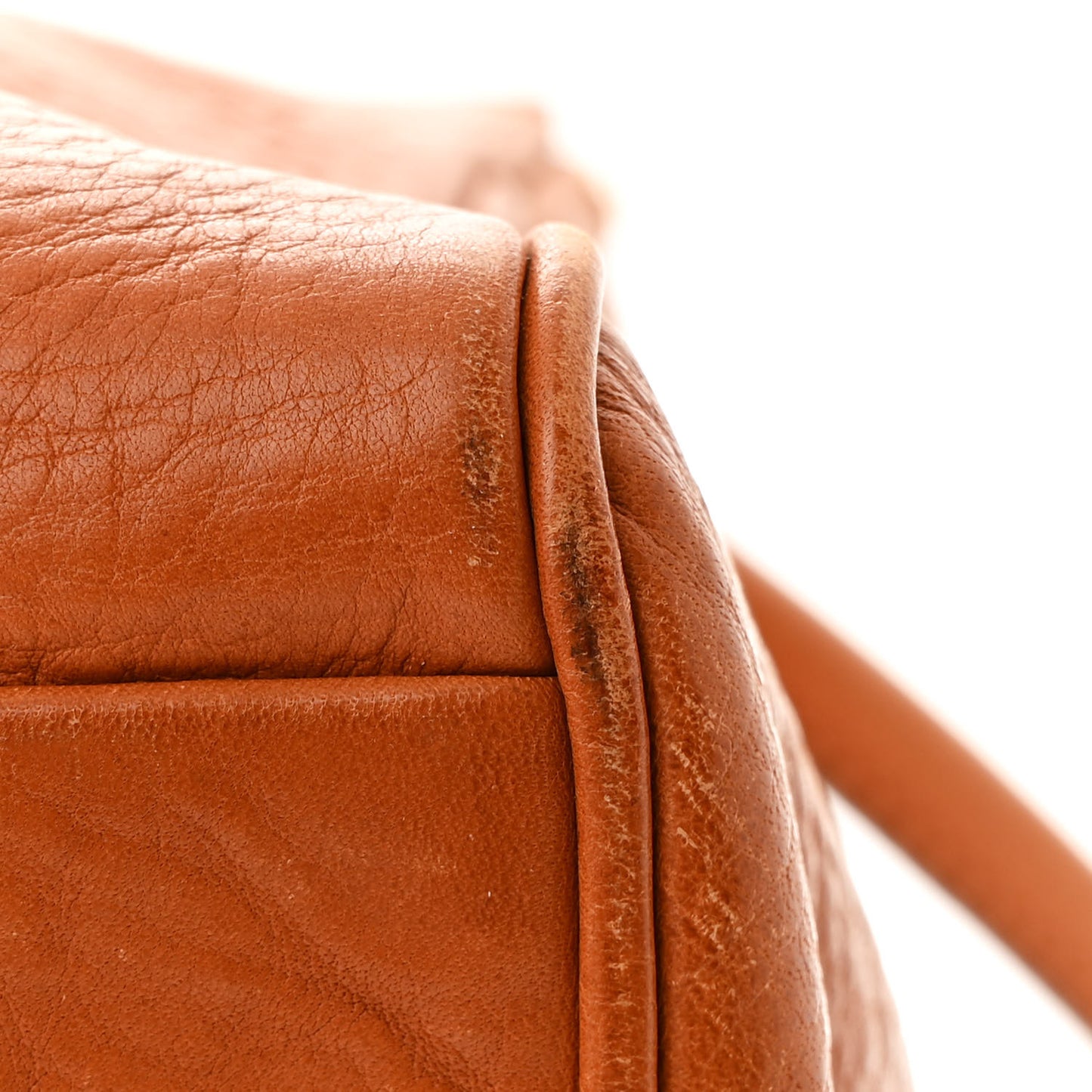 Vitello Daino Turn Lock Frame Shoulder Bag Caramel