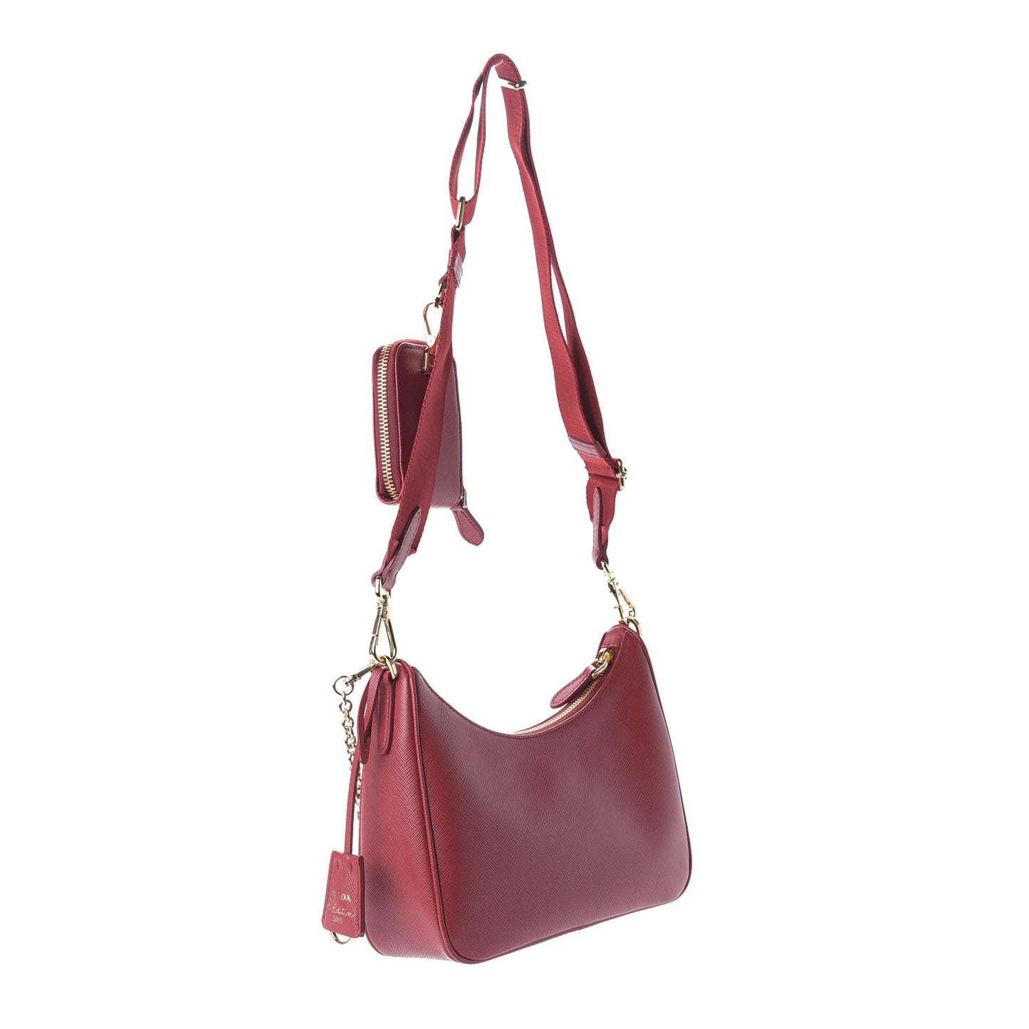 Saffiano Lux Re-Edition 2005 Shoulder Bag Fuoco