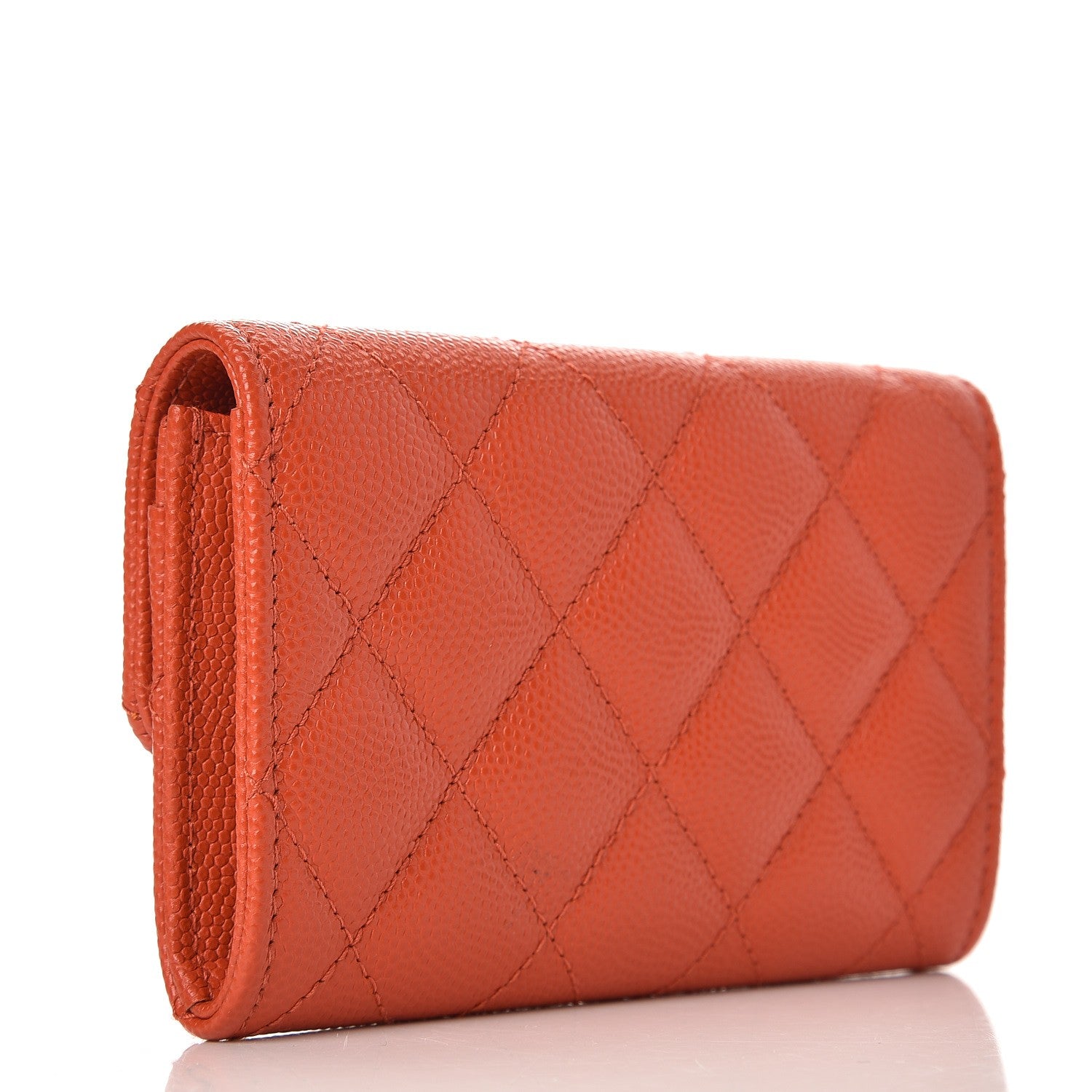 Chanel Caviar Quilted Card Holder Orange 3 of 10
