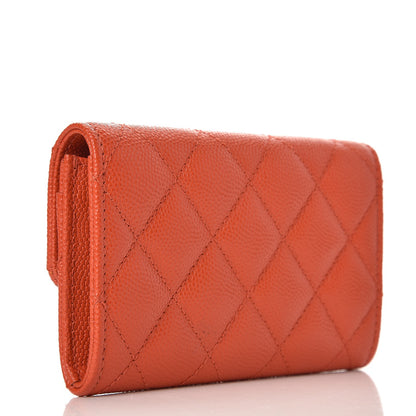 Chanel Caviar Quilted Card Holder Orange 3 of 10