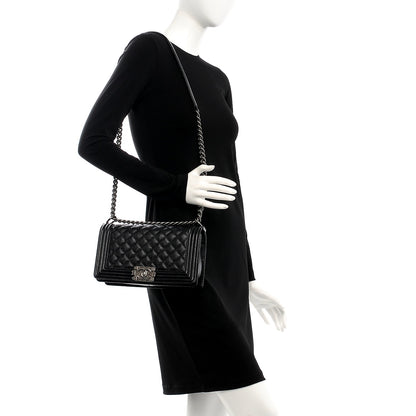 Chanel Caviar Quilted Medium Boy Flap Black 2 of 7