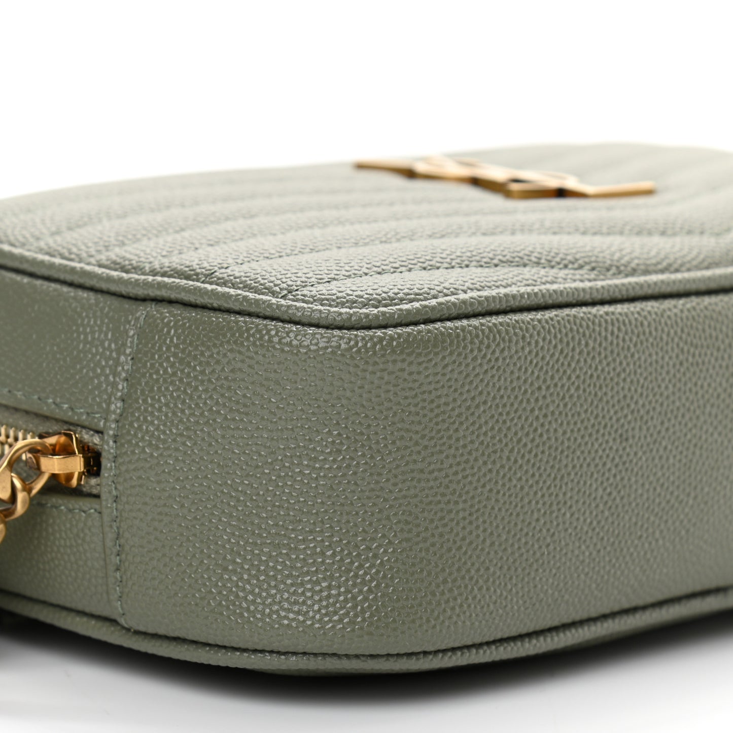 Grain De Poudre Matelasse Monogram Mini Lou Camera Bag Light Sage