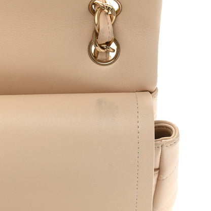Chanel Lambskin Quilted Jumbo Double Flap Beige Clair 11 of 14