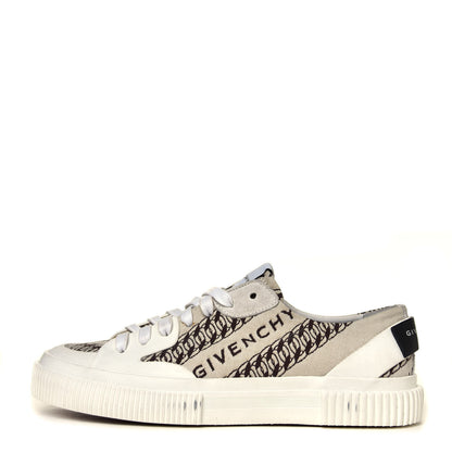Givenchy Canvas Chain Logo Printed Womens Tennis Sneakers 38 Beige Brown 2 of 12