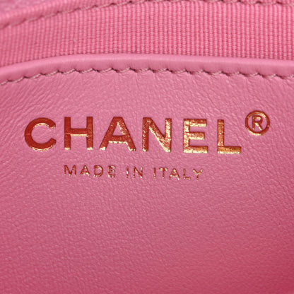 Chanel Tweed Resin Quilted Mini Heart Square Flap Pink White 6 of 11