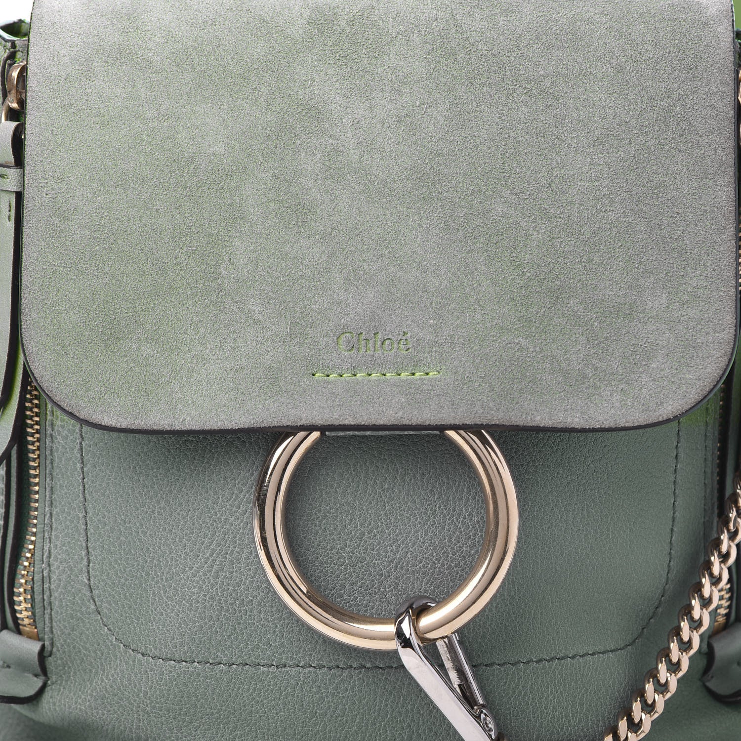 Chloe Suede Calfskin Medium Faye Backpack Cloudy Blue 6 of 6