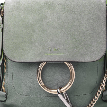 Chloe Suede Calfskin Medium Faye Backpack Cloudy Blue 6 of 6