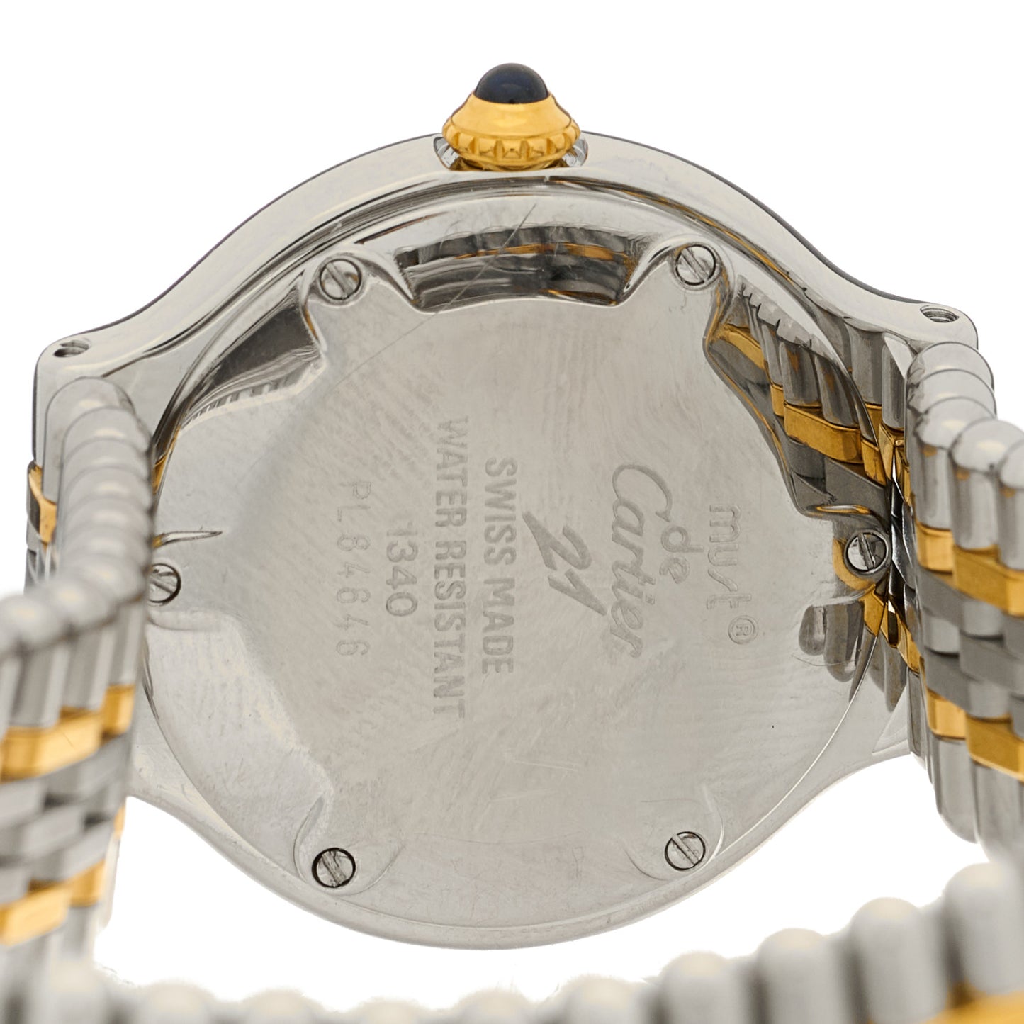 Stainless Steel 18K Yellow Gold 28mm Must De 21 Bullet Link Quartz Watch
