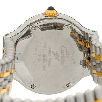 Cartier Stainless Steel 18K Yellow Gold 28mm Must De 21 Bullet Link Quartz Watch 4 of 4