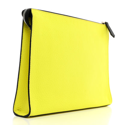 Fendi Cuoio Romano Fluo Metal Bug Eyes Pouch Giallo Fluo Black 3 of 7