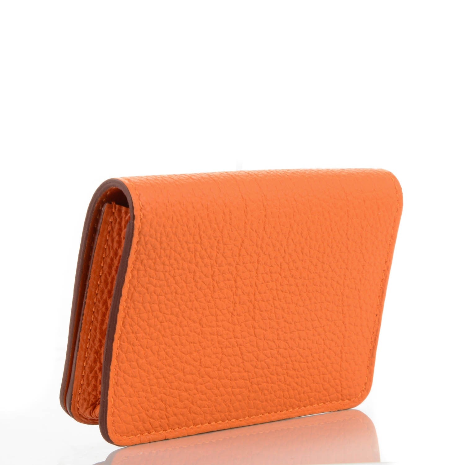 Hermes Togo Dogon Card Case Key Holder Orange 3 of 7