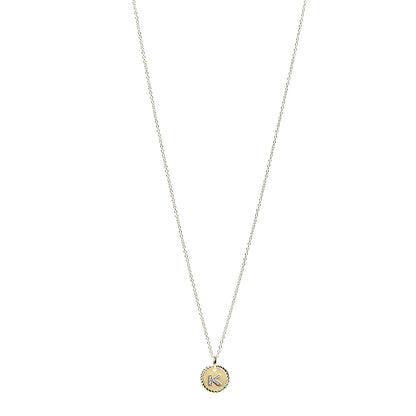 David Yurman 18K Yellow Gold Diamond Initial K Charm Pendant Necklace 1 of 5