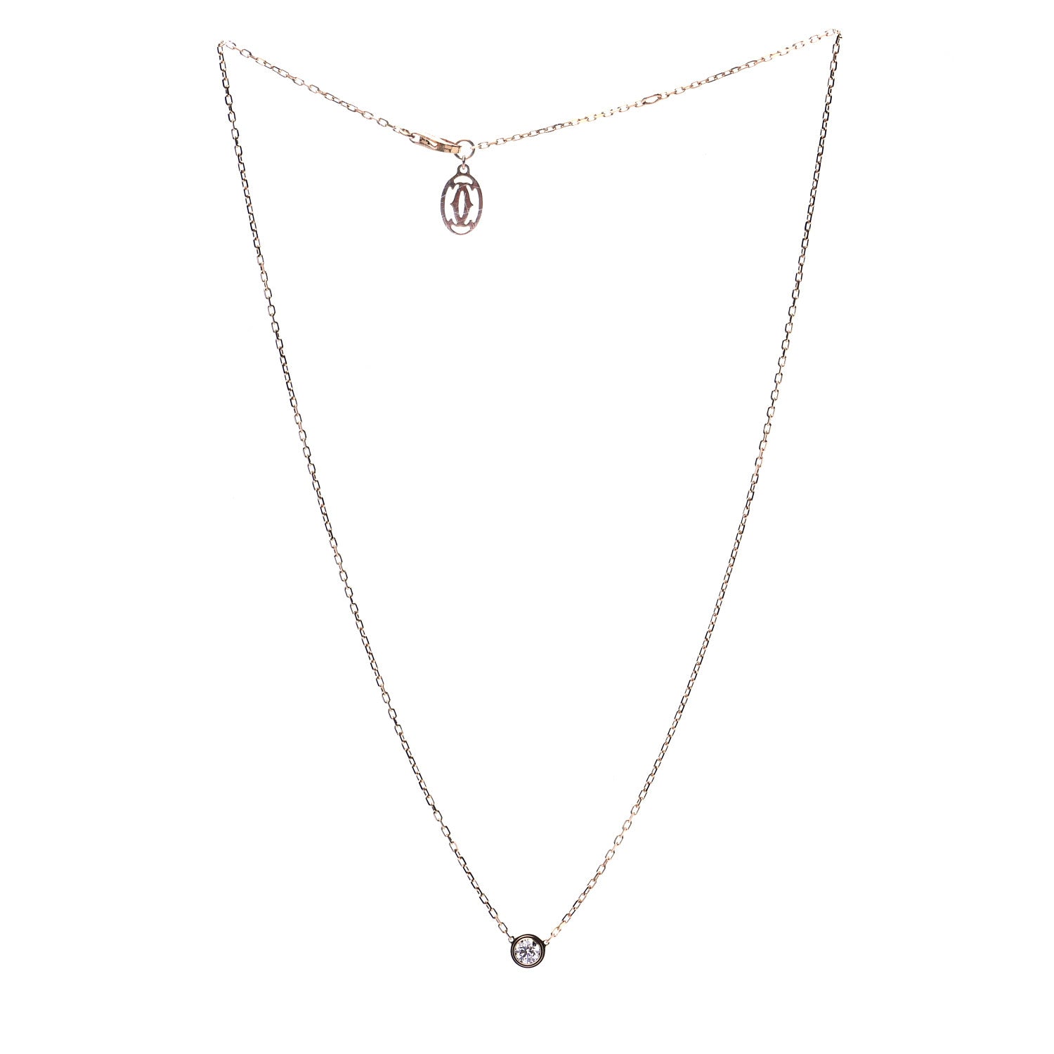 Cartier 18K Pink Gold Diamond LM D'Amour Pendant Necklace 3 of 6