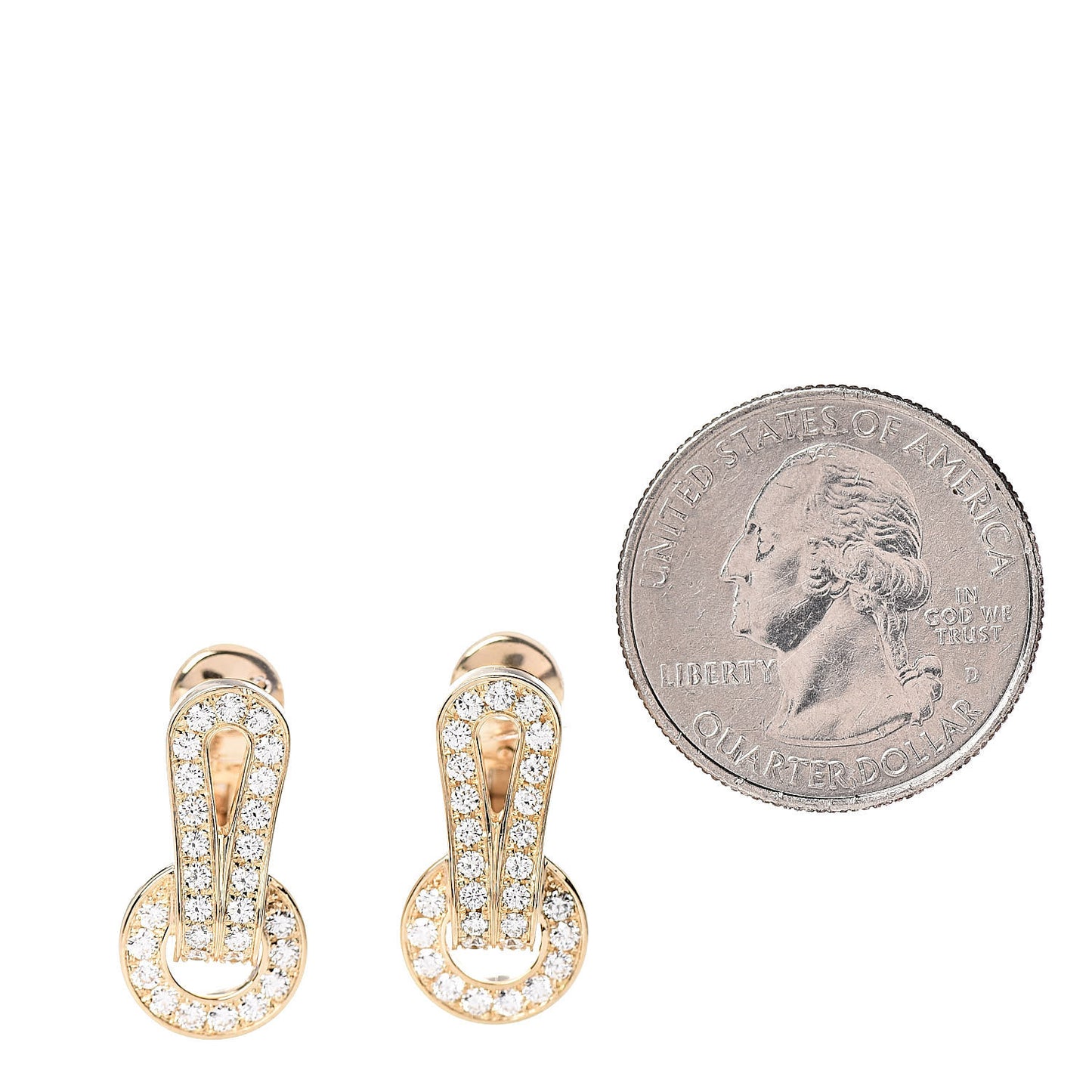 18K Yellow Gold Diamond Agrafe Earrings