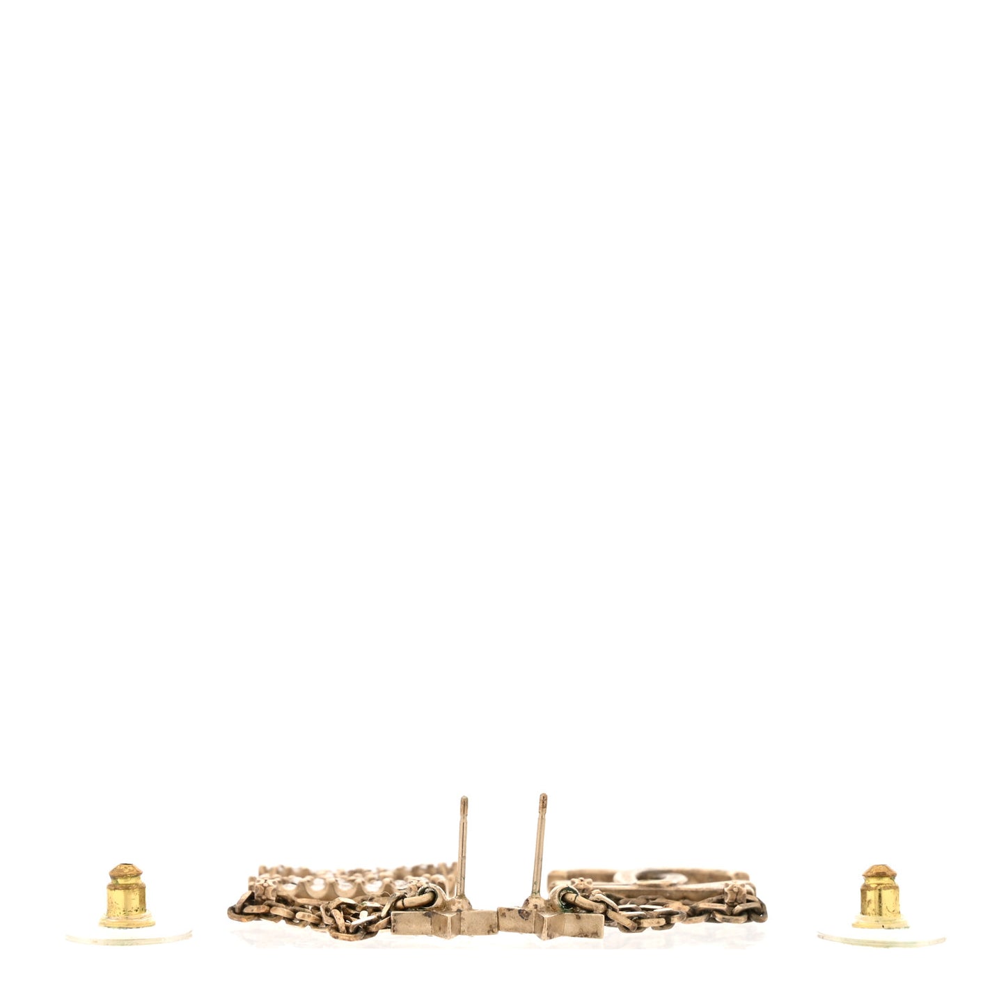 Crystal Star Drop CC Earrings Gold