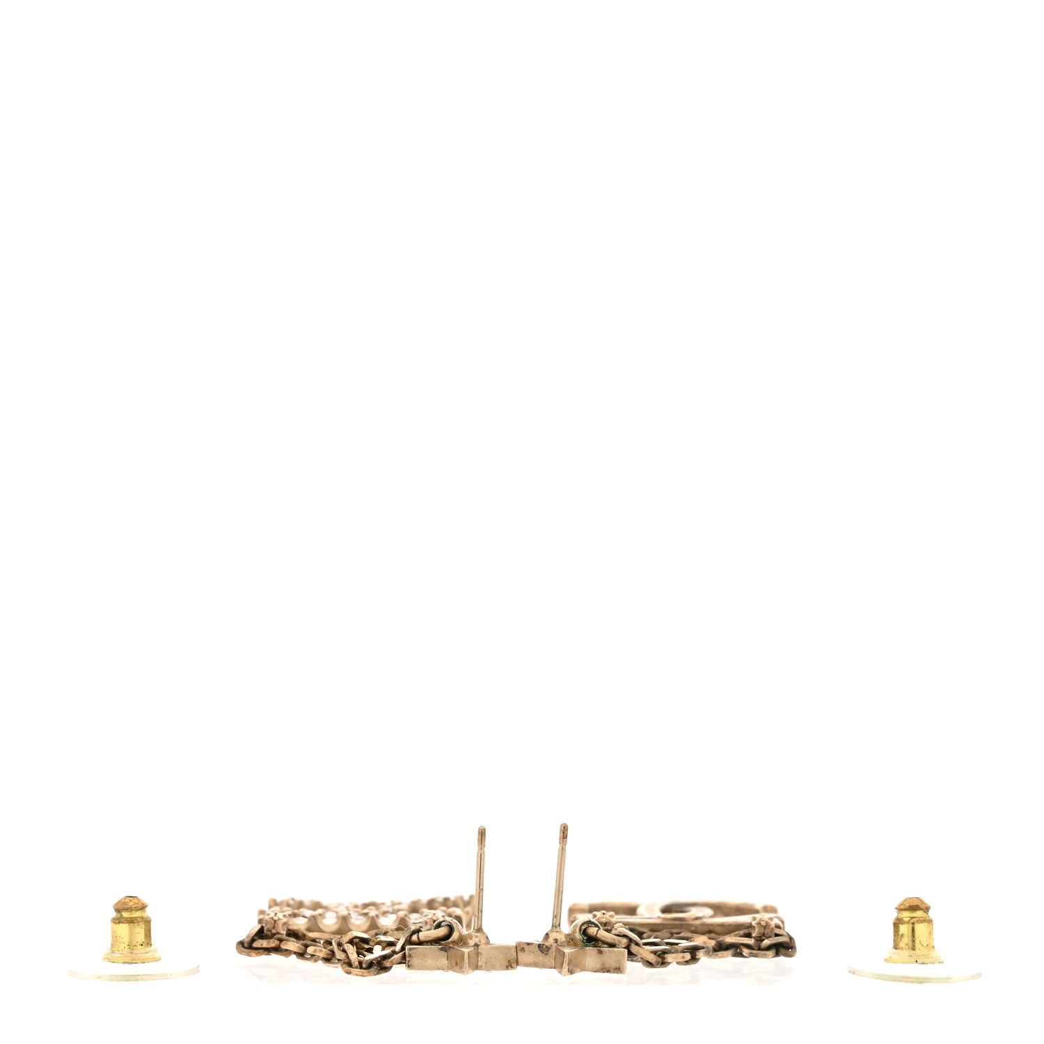 Chanel Crystal Star Drop CC Earrings Gold 3 of 4