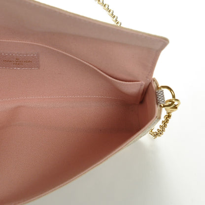 Louis Vuitton Damier Azur Pochette Felicie Chain Wallet Rose Ballerine 5 of 6