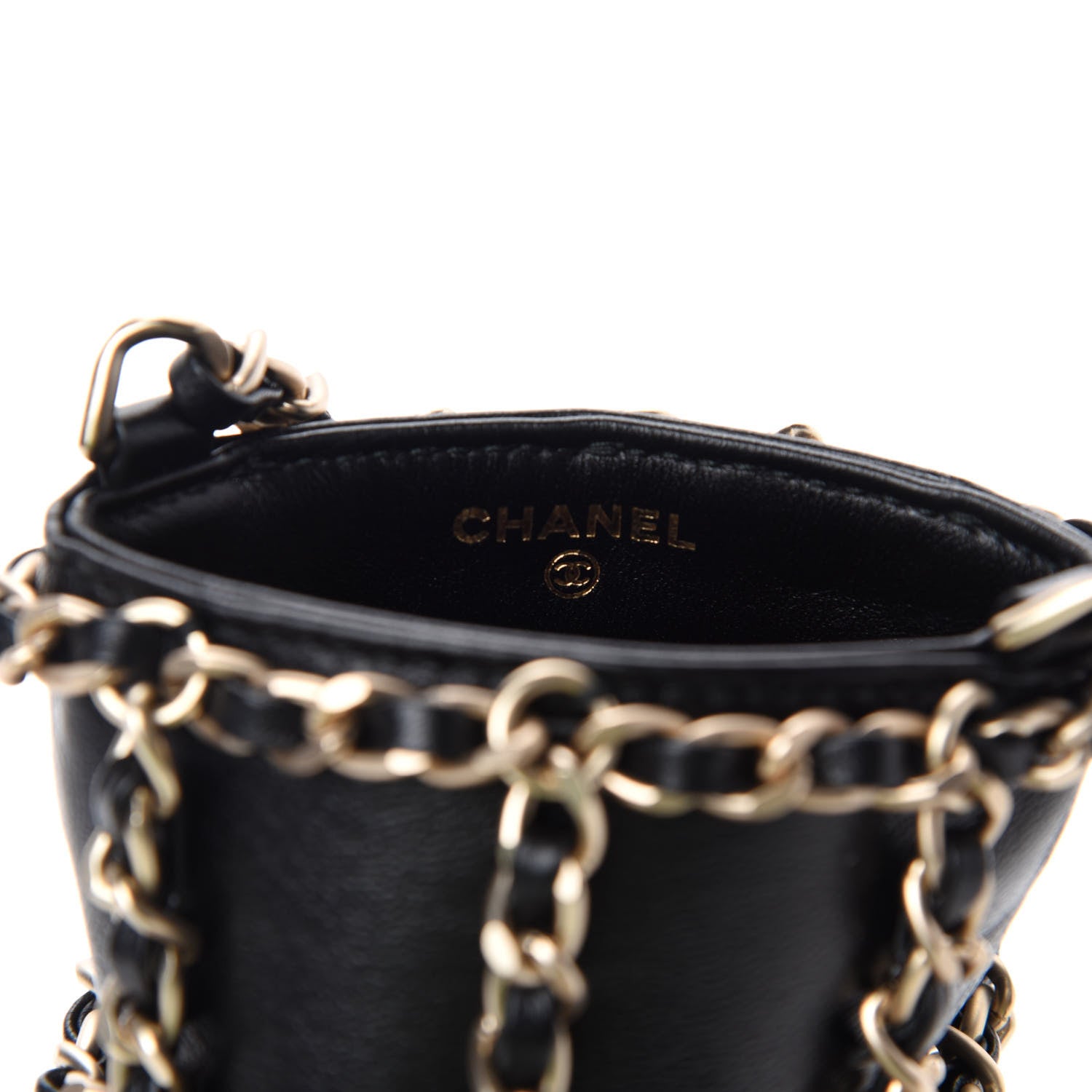 Chanel Lambskin Tech Me Out Clutch With Chain Black 8 of 12
