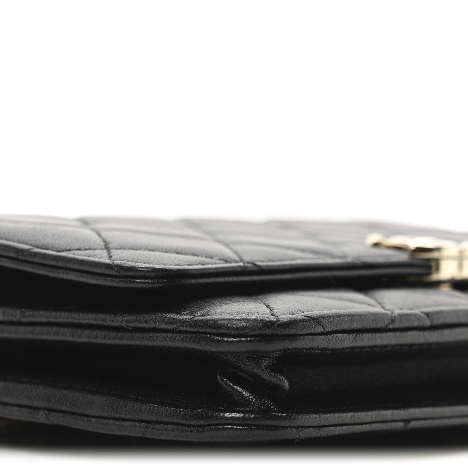 Chanel Lambskin Quilted Top Handle Wallet On Chain WOC Black 9 of 11