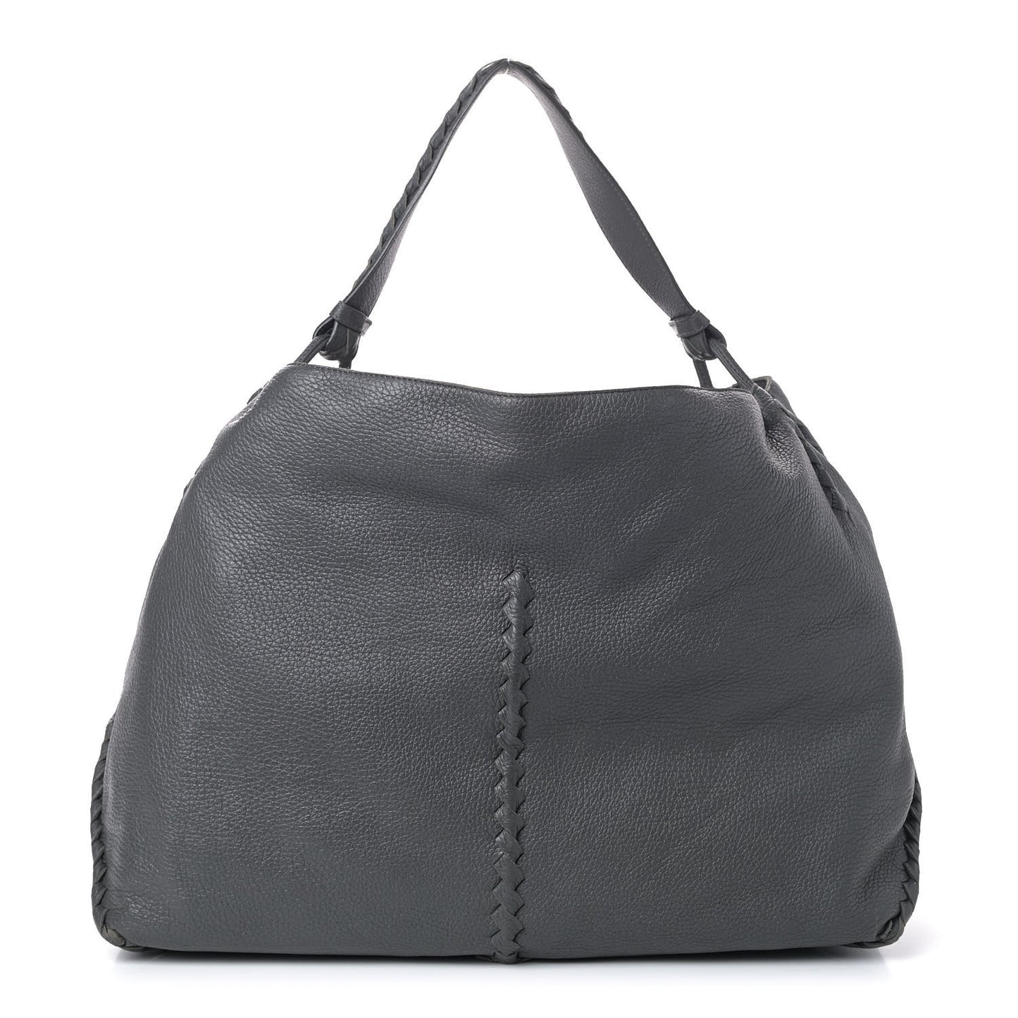 Washed Cervo Deerskin Shoulder Bag New Light Grey