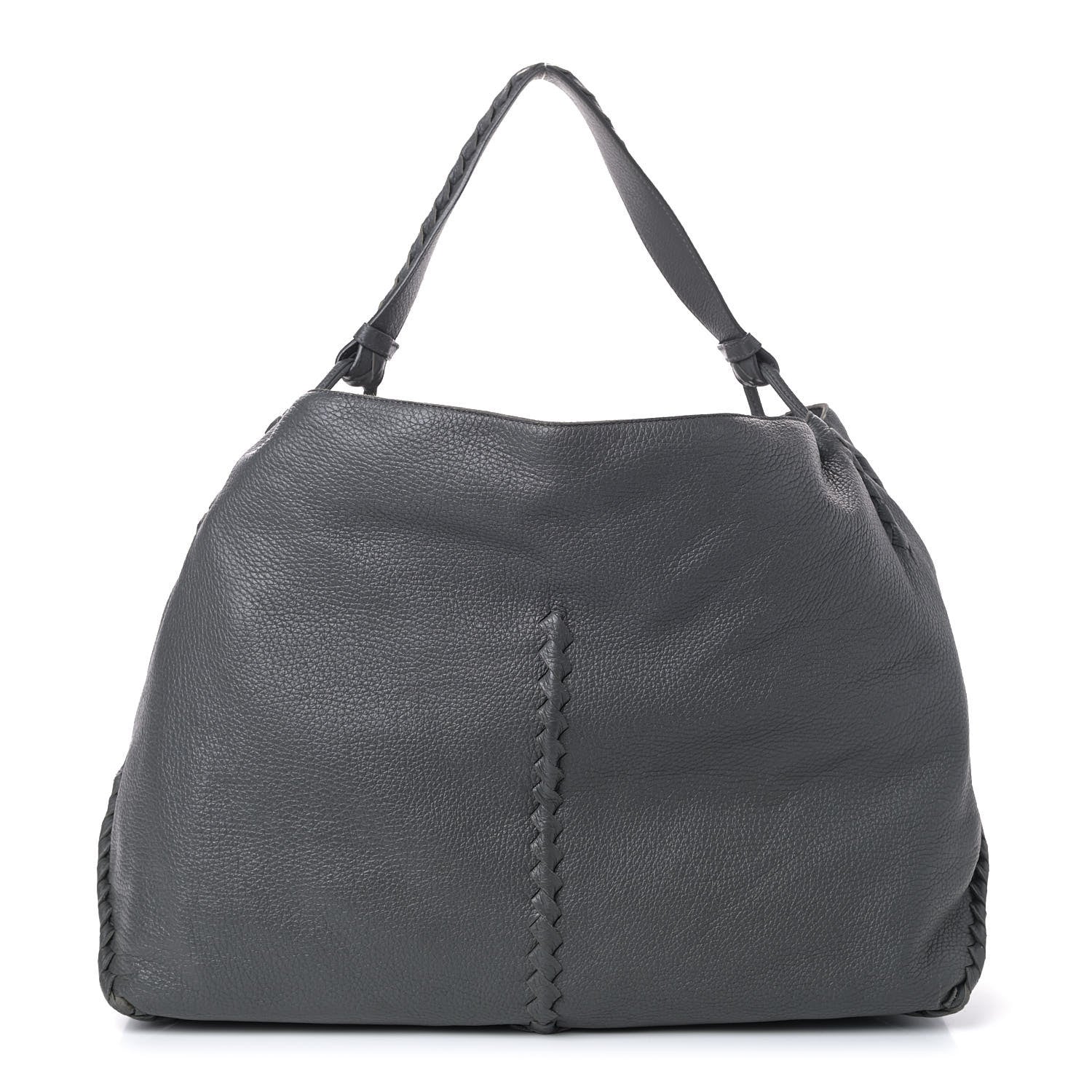 Bottega Veneta Washed Cervo Deerskin Shoulder Bag New Light Grey 1 of 7