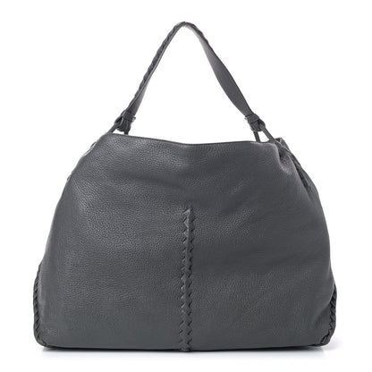 Bottega Veneta Washed Cervo Deerskin Shoulder Bag New Light Grey 1 of 7