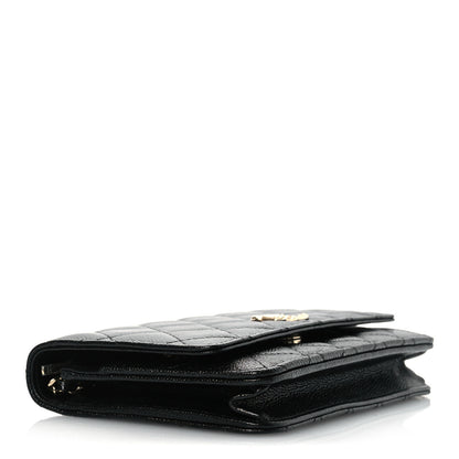 Chanel Caviar Quilted Chain CC Wallet On Chain WOC Black 4 of 11