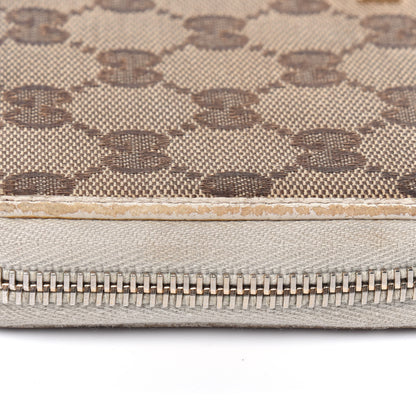 Gucci Monogram Metal Bar Zip Around Wallet Beige Ebony Off White 33 of 35