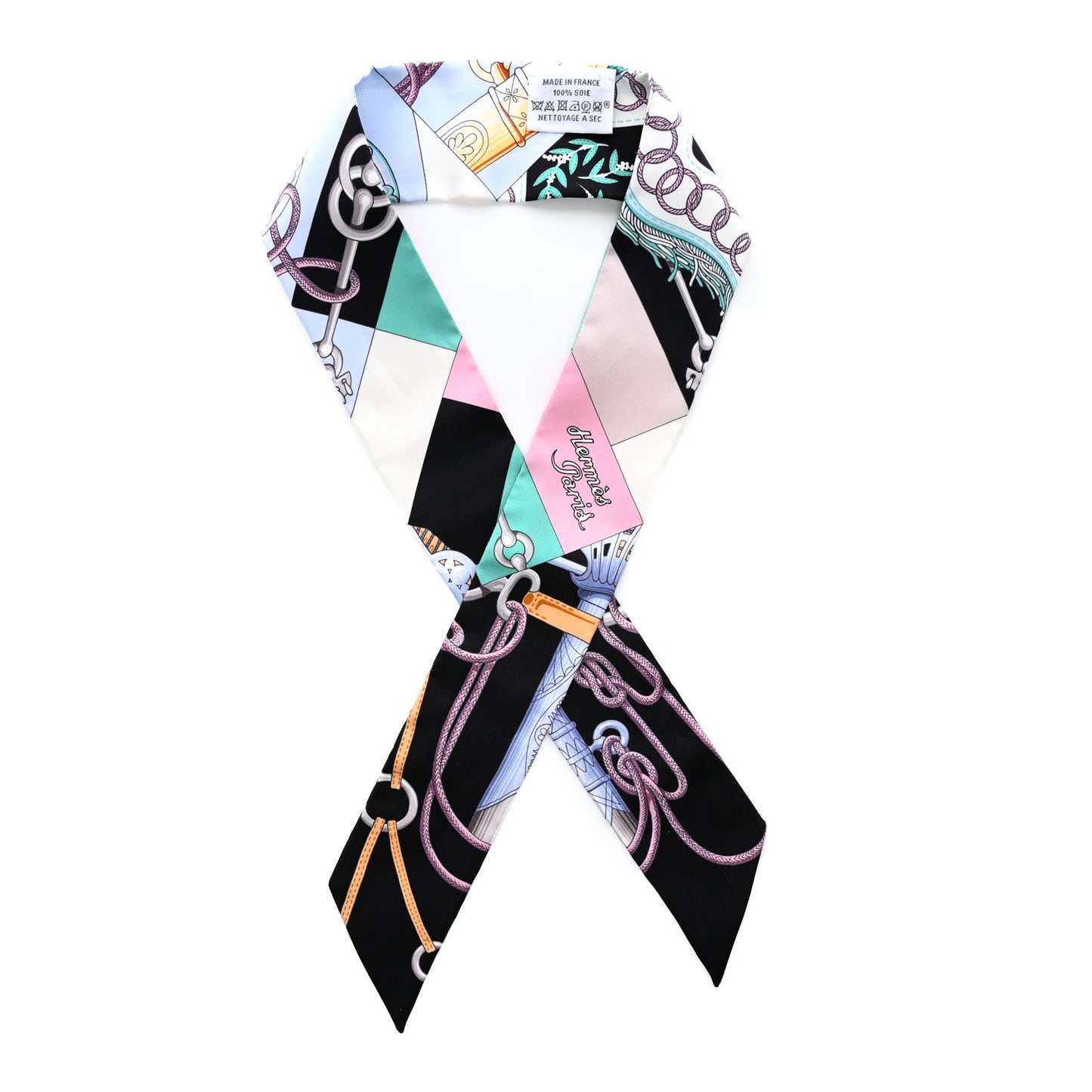 Silk Cliquetis Twilly Black Rose Menthol