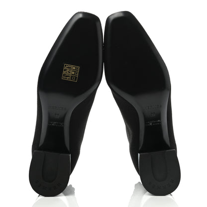 Hermes Knit Calfskin Volver Ankle Boots 39 Black 5 of 7