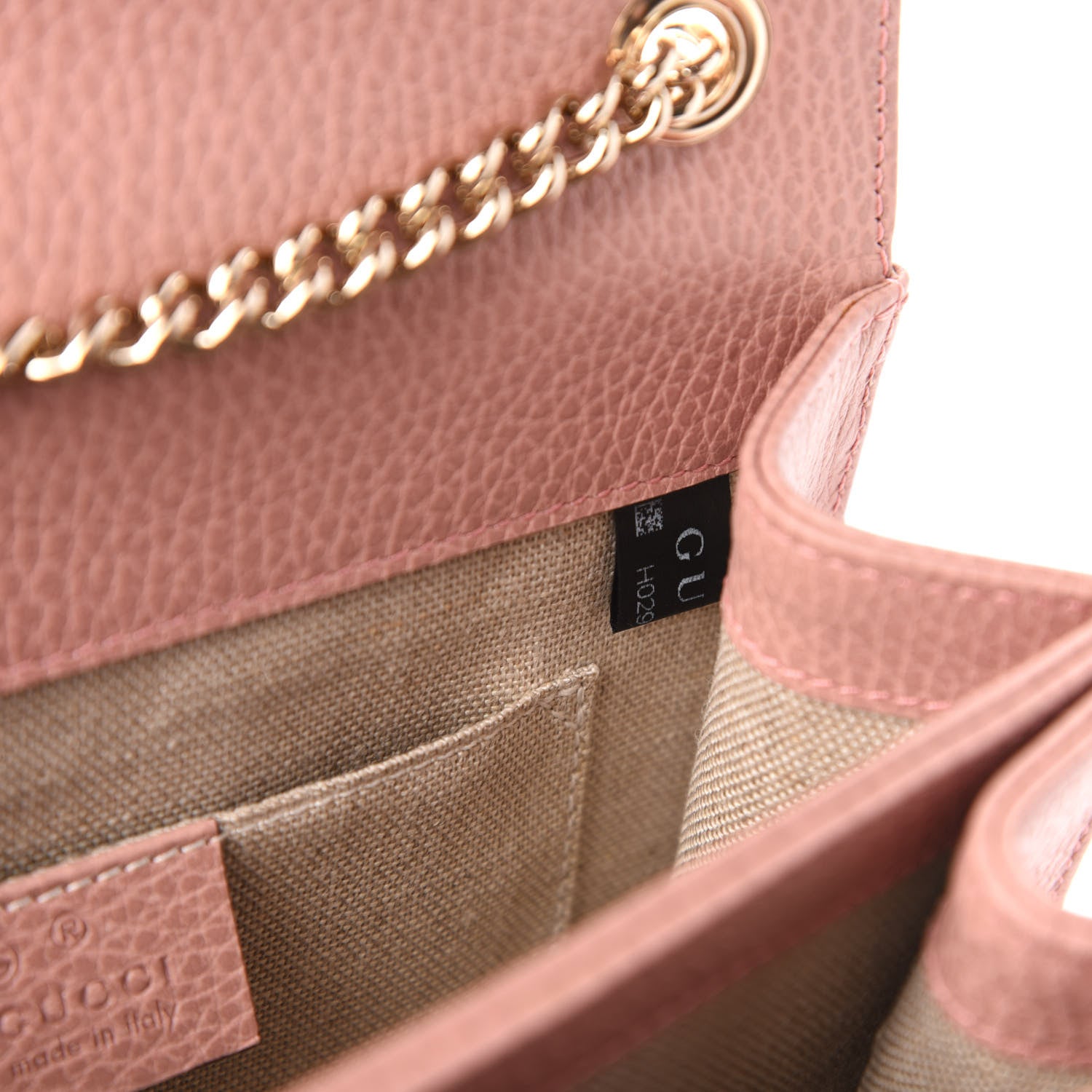 Gucci Dollar Calfskin Small Interlocking G Shoulder Bag Soft Pink 10 of 11