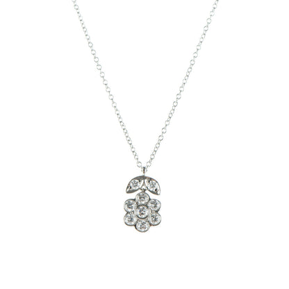 Tiffany Platinum Diamond Flower Blossom Pendant Necklace 3 of 5