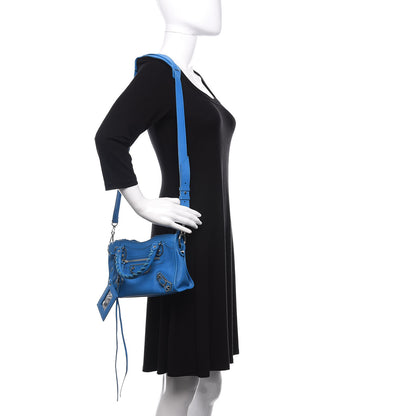 Balenciaga Chevre Gold Metallic Edge Hardware Mini City Bleu Ceylon 2 of 11