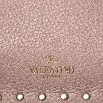 Valentino Garavani Pebbled Calfskin Large Rockstud Zip Pouch Poudre 9 of 9