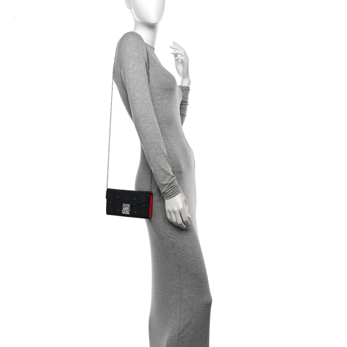 Visetos Large Patricia Wallet On Chain Black