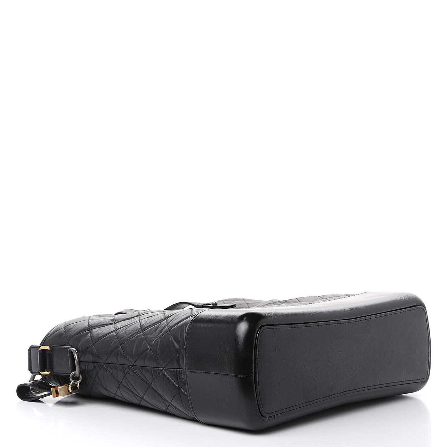Aged Calfskin Quilted Large Gabrielle Shopping Tote Black