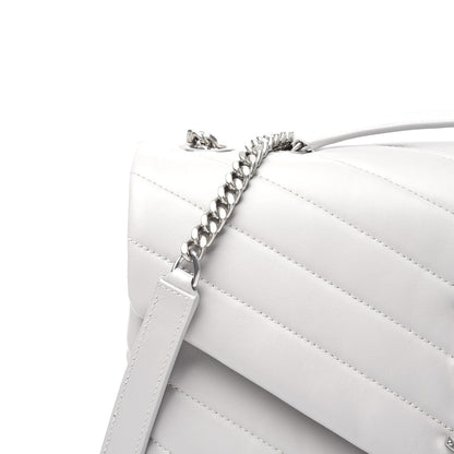 Saint Laurent Calfskin Y Quilted Monogram Medium Loulou Chain Satchel White 11 of 11