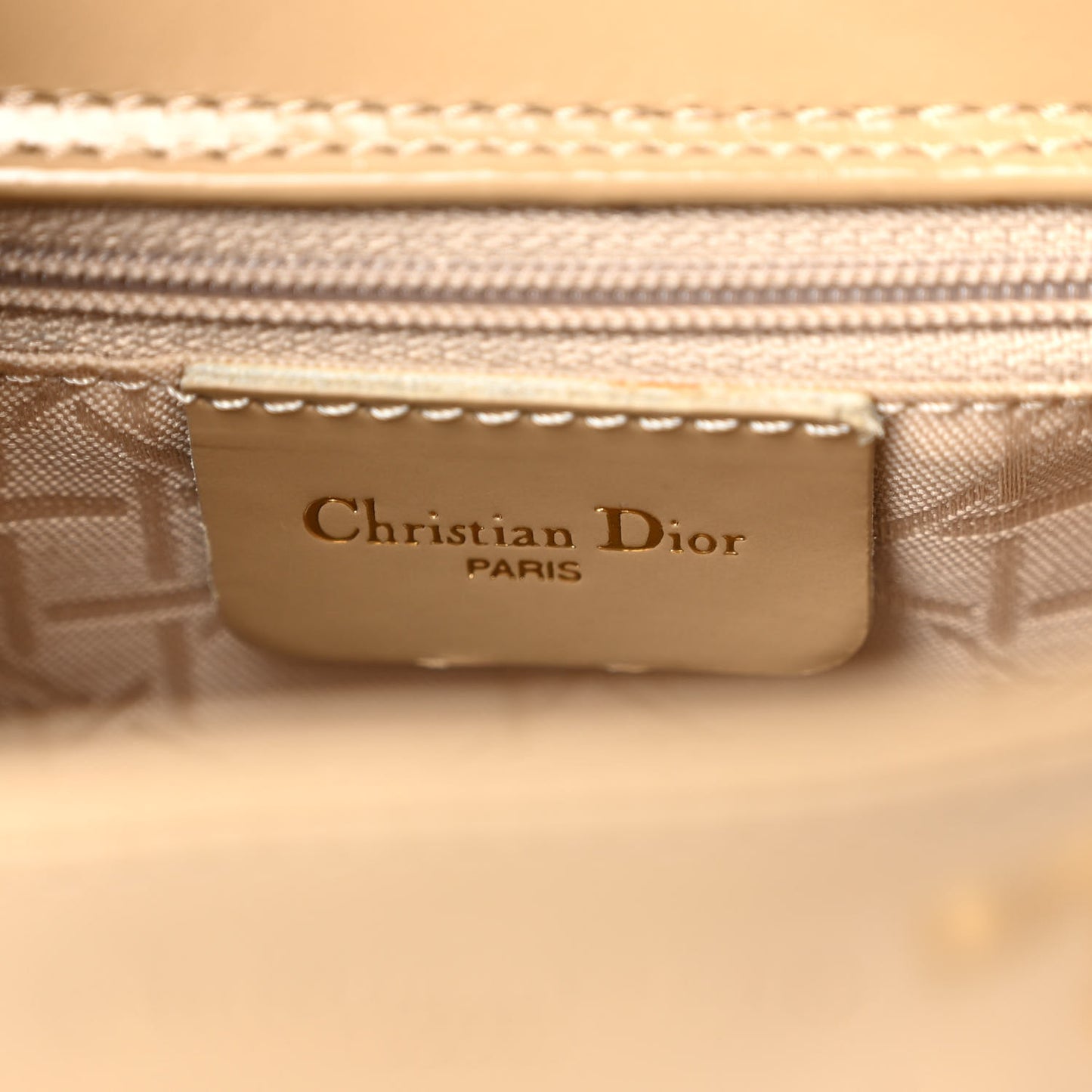 Patent Mini Lady Dior Beige