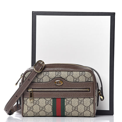 Gucci GG Supreme Monogram Web Mini Ophidia Shoulder Bag Brown 11 of 11