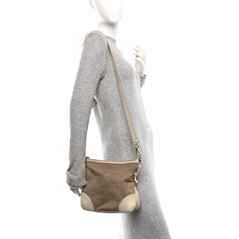 Jacquard Logo Shoulder Bag Corda Cera