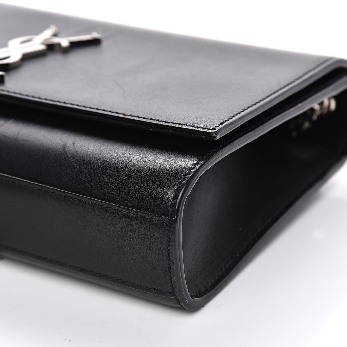 Smooth Calfskin Medium Classic Monogram Kate Tassel Satchel Black