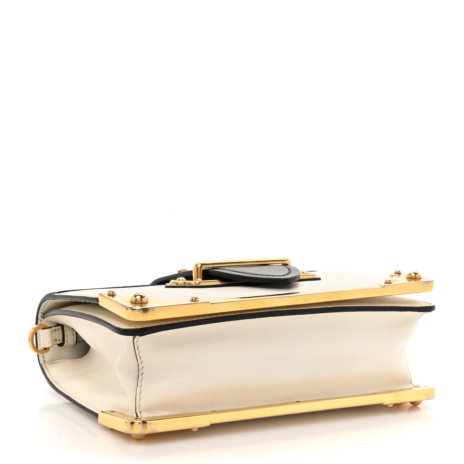 Prada City Calf Saffiano Cahier Bag Talco Black 4 of 13