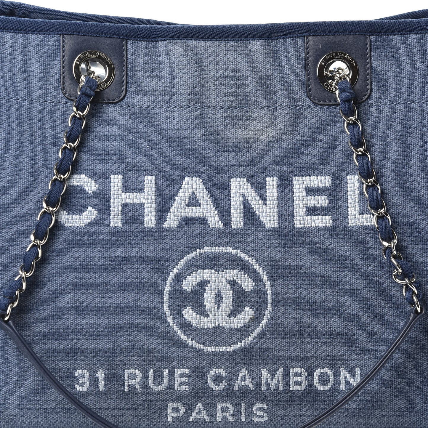 Canvas Small Deauville Tote Denim Blue