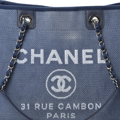 Chanel Canvas Small Deauville Tote Denim Blue 9 of 9