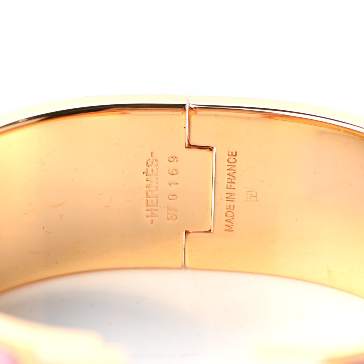 Enamel Wide Clic Clac H Bracelet PM Rose Nacarat