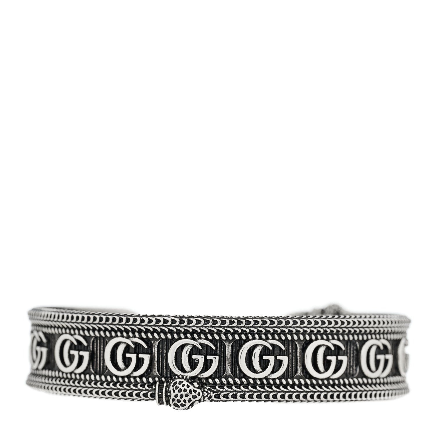 Gucci Sterling Silver GG Marmont Snake Cuff Bracelet 19 1 of 3