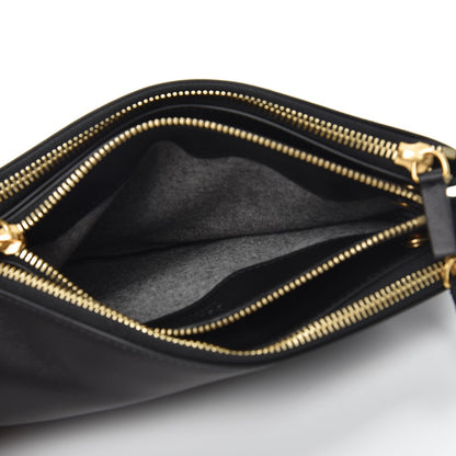 Celine Lambskin Small Trio Crossbody Bag Black 9 of 9