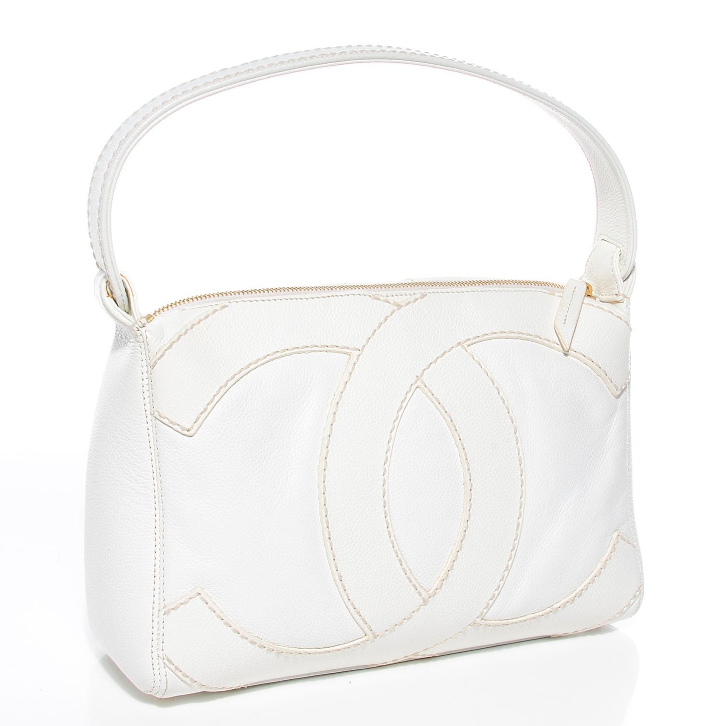 Caviar CC Stitched Hobo White